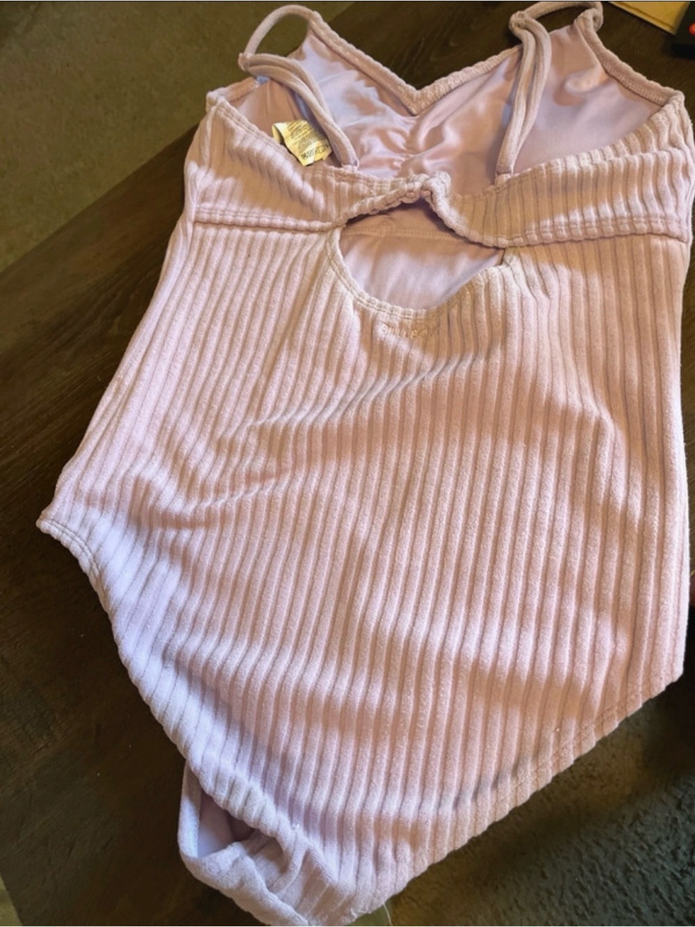 Billabong Ribbed Light Pink Women’s Bodysuit with Cutout